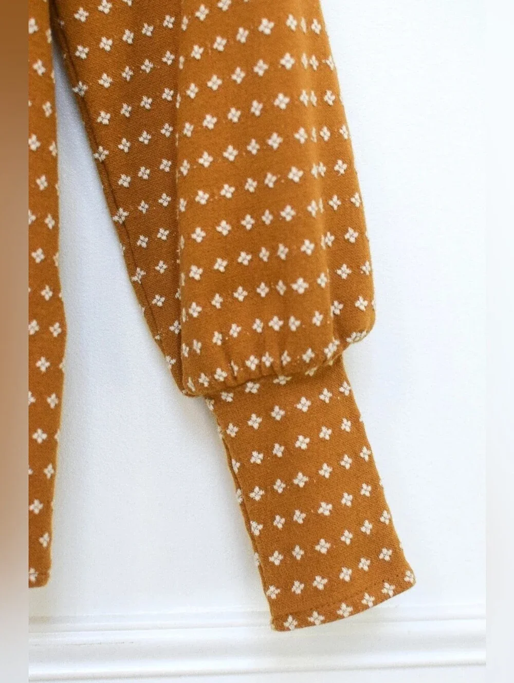 Madewell Floral Jacquard Square Neck Top Mustard Yellow White Sz XS Ditsy Boho